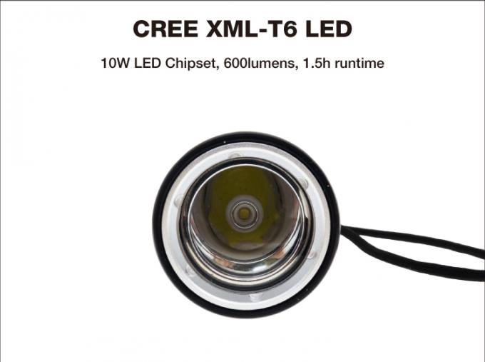 commutateur de bouton poussoir tenu dans la main dur de batterie rechargeable 600 lumens menés tenant la torche de commutateur