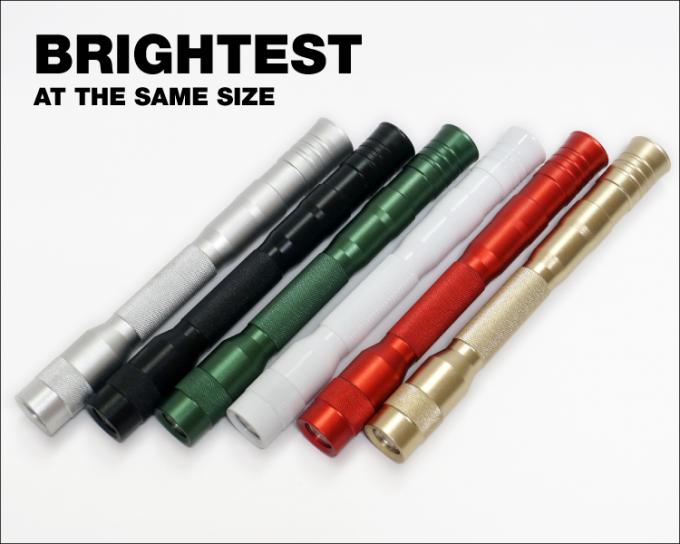 La vérification stylo pratique de temps de travail du blanc IP67 de la batterie 2AAA résistante saline légère chaude de vente du long petit a mené la torche