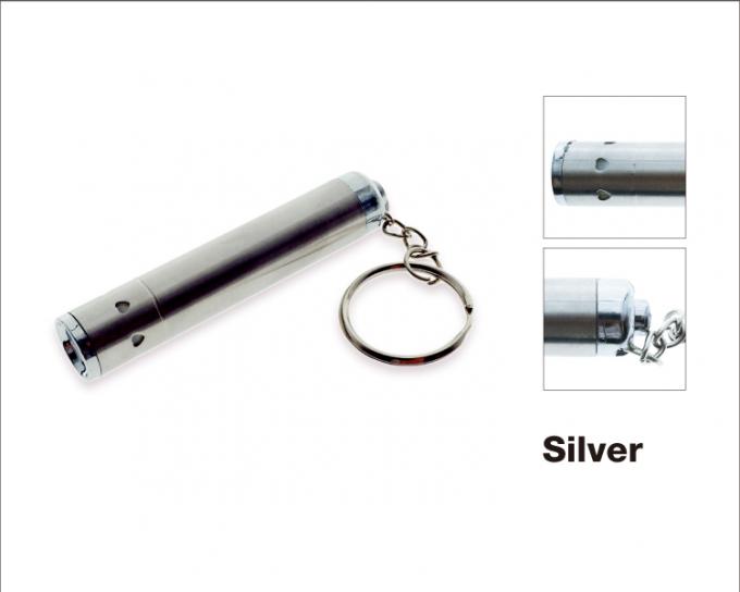 l'anneau inoxydable du bouton poussoir s de queue de la lumière UV 3xLR44 (AG13) d'argent de stell de forme de tube a mené la lumière de keychain pour la prime de promotion de cadeau ainsi