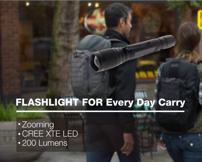 bourdonnement élevé de lumen mené par cree traditionnel de bouton poussoir de batteries de la forme dure 2*AA la lampe-torche de stylo