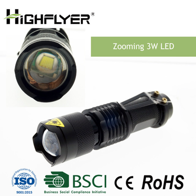 Poche focalisant la lampe-torche menée, lampe-torche de forte intensité 200LM de 3W LED