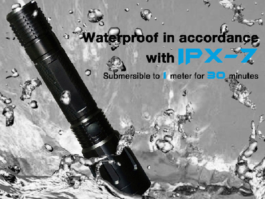 Résistance à l'eau tactique de la lampe-torche IPX7 de police de puissance élevée
