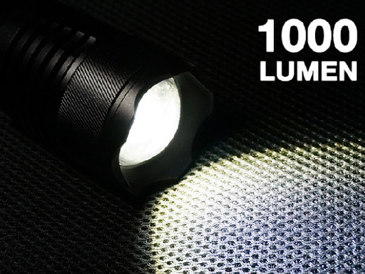 Lumen principal de la torche 1000 de haute sécurité de bourdonnement avec 9 * batteries d'aa