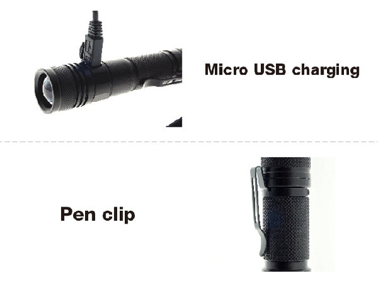 Torche rechargeable de bourdonnement de courroie de main petite, torche menée rechargeable d'Usb
