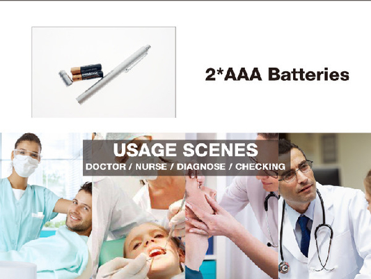 la lumière chaude de commutateur de queue de batteries du stylo 2*AAA de docteur diagnostiquent la lampe-torche de poche pour le docteur