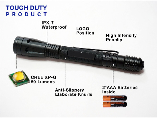Résistance à l'eau extérieure de la lampe-torche IPX7 du stylo tactique LED 0.8W de puissance de sortie