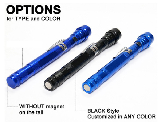 Matériel mené magnétique télescopique extensible d'alliage d'aluminium de la lampe-torche 38cm
