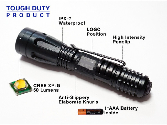 Mini matériel d'aluminium de la torche mené A7075 Aircarft d'EDC par porte-clés tactique