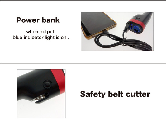 Remplissage rechargeable de prise de voiture de la lampe-torche 1W du secours LED de commutateur de pouce