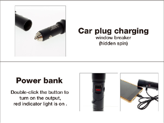 Multifunctinal 3 dans 1 lampe-torche de secours, lampe-torche rechargeable de secours d'USB