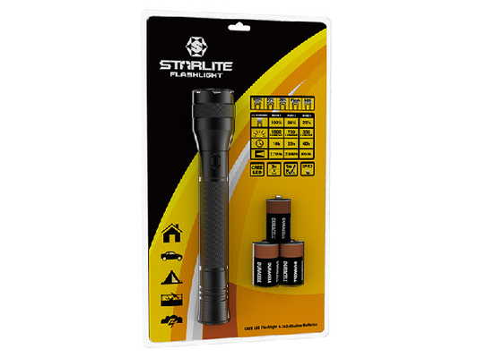 Résistance à l'eau de la lampe-torche IPX7 de poche d'IPX7 LED EDC avec 3 * batteries de D